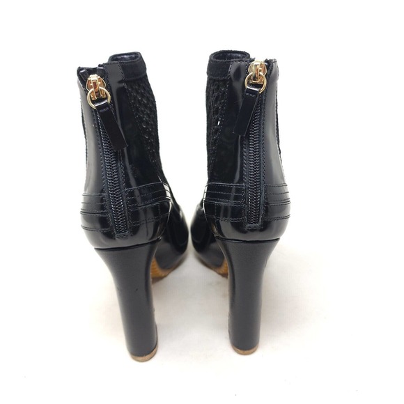 Pierre Hardy Sacai Womens Duck Boots Black Suede Leather Mesh Runway Heeled 38 8 - Picture 4 of 9